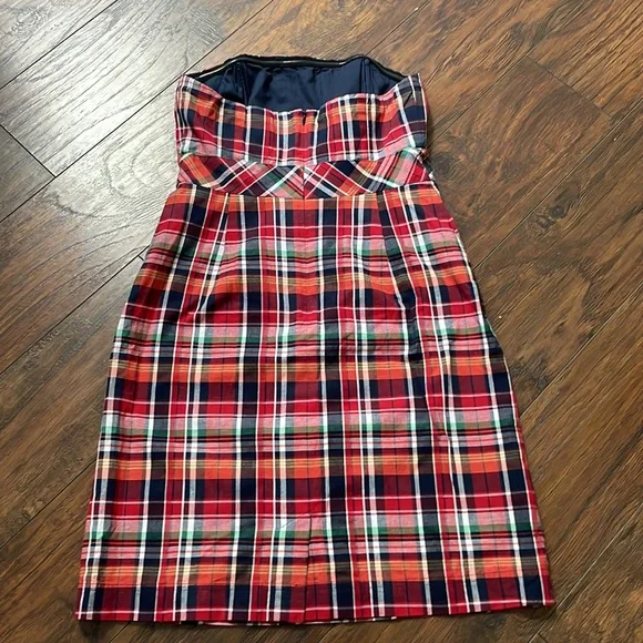 Vineyard Vines Plaid Strapless Dress - Picture 3 of 6
